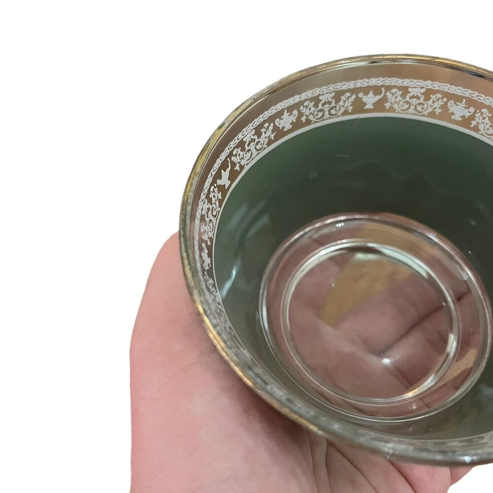 Vintage Jeannette Glass Hellenic Green Sorbet Cup Bowl Greek Roman Wedgewood - Picture 8 of 10